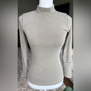 Free People Army Green Turtleneck Top, Size Small